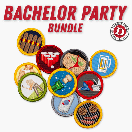 Bachelor Party Demerit Badge Bundle - Fake Merit Badges