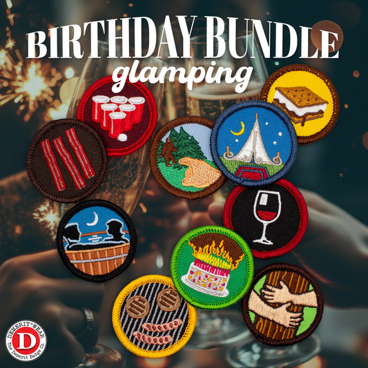 Glamping Birthday Demerit Badge Bundle - Fake Merit Badges