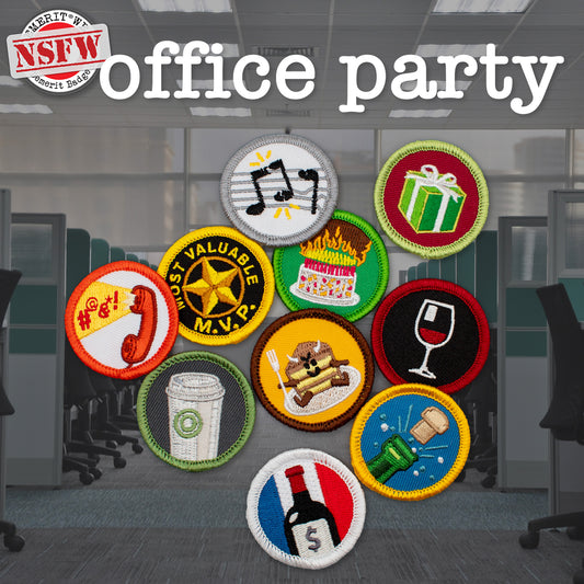 Office Party Demerit Badge Bundle - fake merit badges