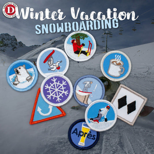 Winter Snowboard Vacation Demerit Badge Bundle - Fake merit badges