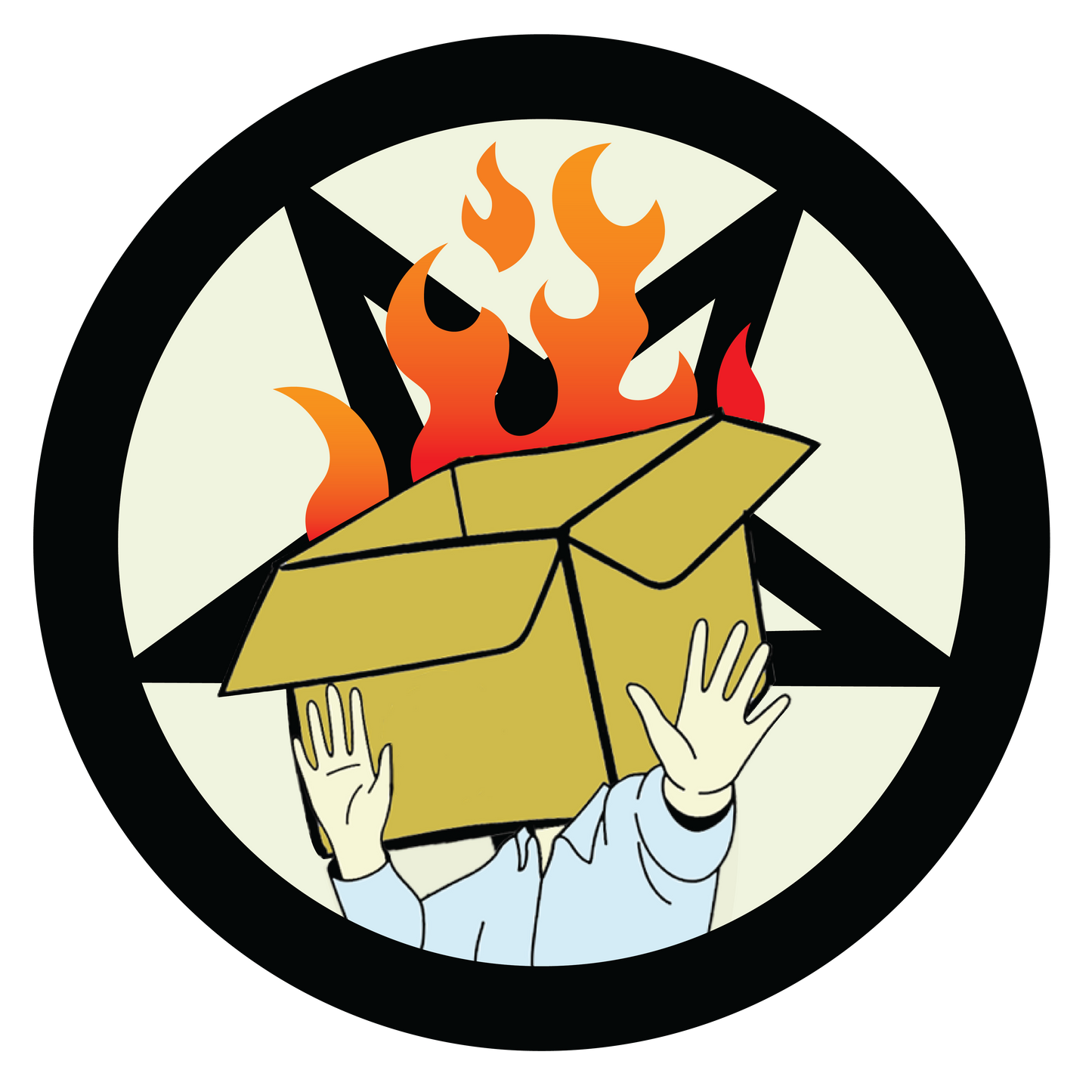 Burning Box Merit Badge - Custom 1.5" Diameter Patches