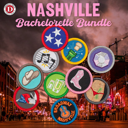 Nashville Bachelorette Party Demerit Badge Bundle - fake merit badges